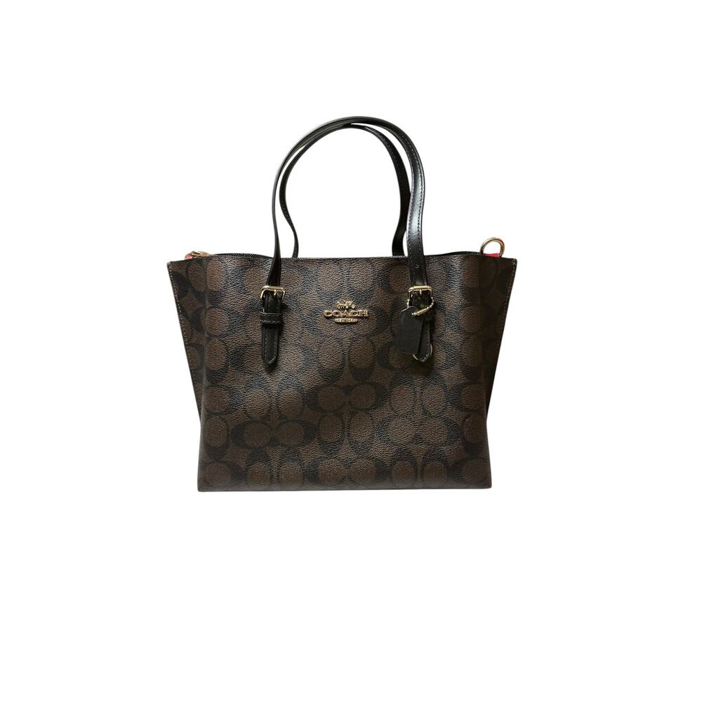 New Coach Mollie Tote 25 Bag Purse In Signature Canvas/Leather C4250 IMAA8